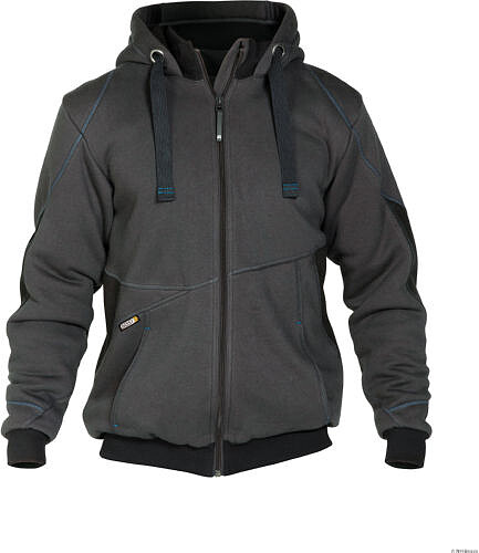 DASSY® Sweatshirt-Jacke Pulse anthrazitgrau/schwarz, Gr. XS 