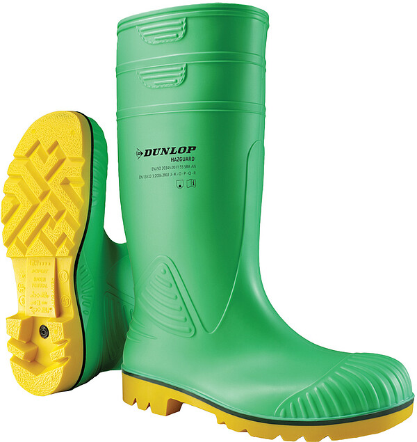 Dunlop Sicherheitsstiefel Acifort HazGuard full safety (S5), grün/gelb, Gr. 43 