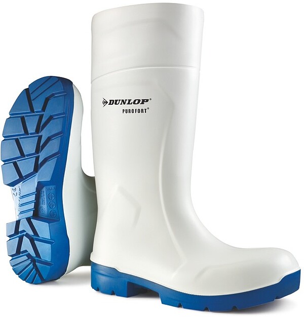 Dunlop Sicherheitsstiefel Purofort FoodPro MultiGrip Safety, weiß/blau, Gr. 35/36 