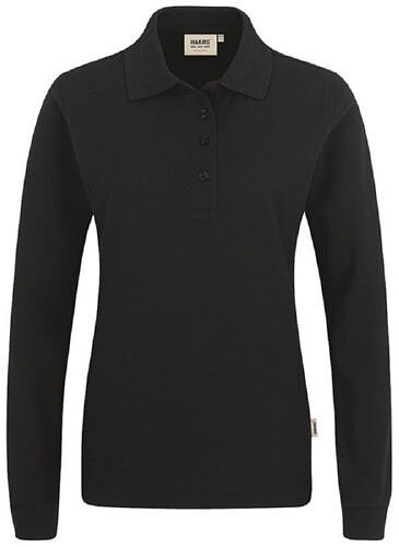 Damen Longsleeve-Poloshirt Mikralinar® 215, schwarz, Gr. 6XL 