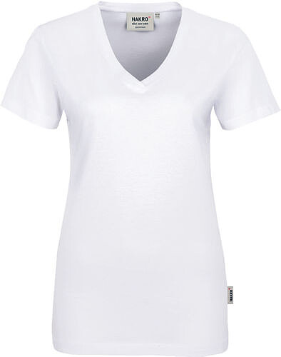 Damen V-Shirt Classic 126, weiß, Gr. L 