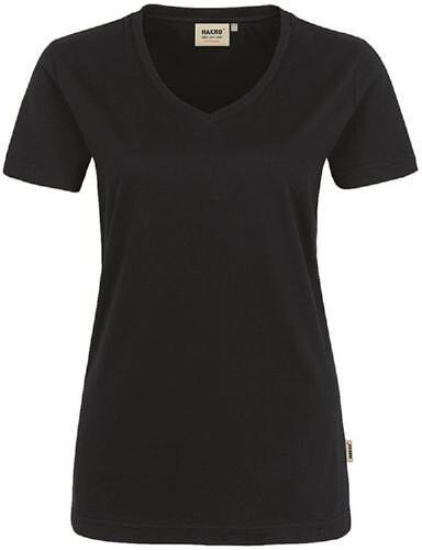Damen V-​Shirt Mikralinar® 181, schwarz, Gr. 3XL