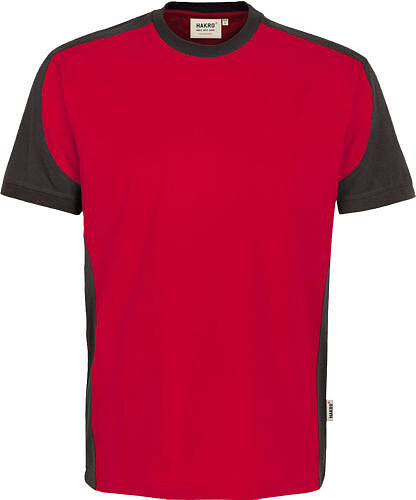 T-Shirt Contrast Mikralinar®, rot/anthrazit 290, Gr. L 