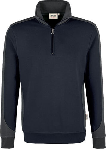 Zip-Sweatshirt Contrast Mikralinar® 476, tinte/anthrazit, Gr. M 