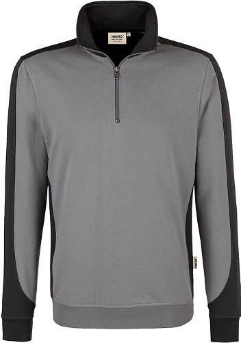 Zip-​Sweatshirt Contrast Mikralinar® 476, titan/​anthrazit, Gr. 5XL