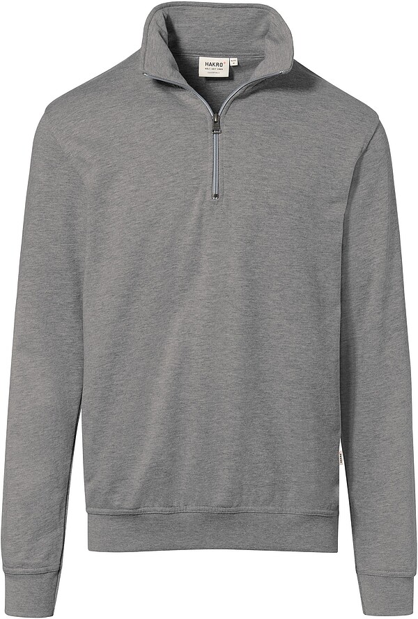 Zip-Sweatshirt Premium 451, grau meliert, Gr. S 