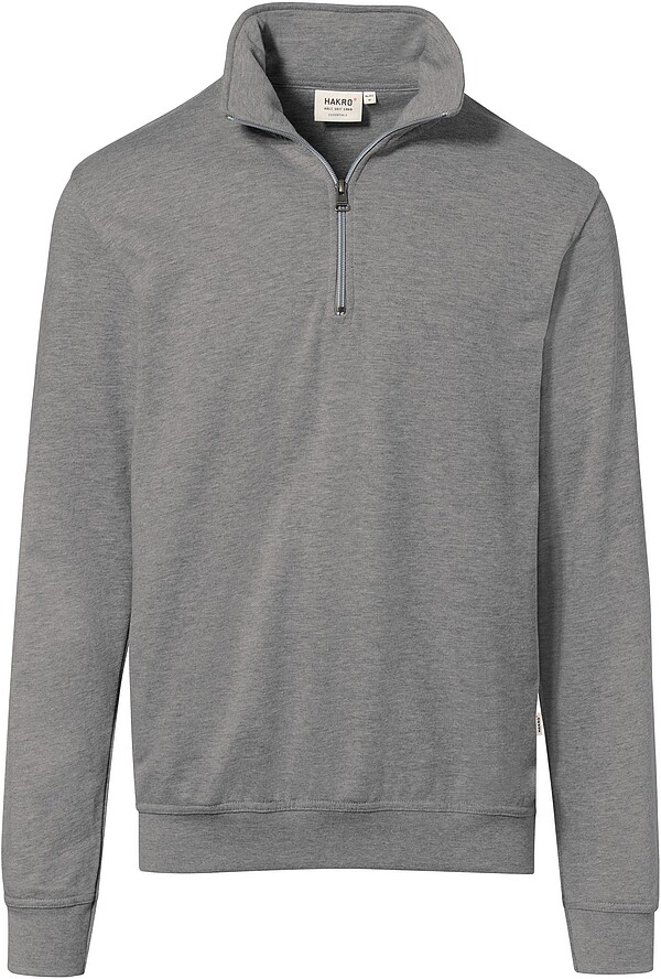 Zip-Sweatshirt Premium 451, grau meliert, Gr. XS 