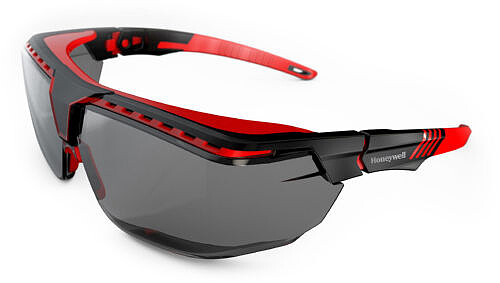 Schutzbrille Avatar™ OTG, PC, grau, HC, schwarz/rot 