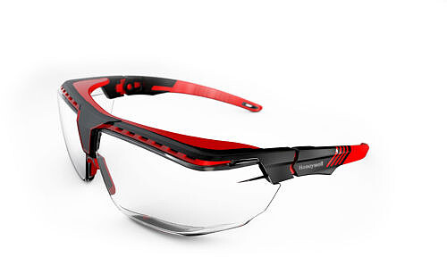 Schutzbrille Avatar™ OTG, PC, Klar, HC, schwarz/rot 