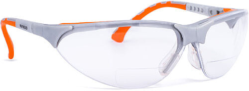 Schutzbrille TERMINATOR PLUS DIOPTRIE (+1,50), PC, klar, HC, silber/orange 