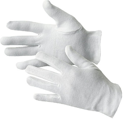 Baumwolltrikot-Handschuhe schwer, verstärkt, weiß, Gr. 10 