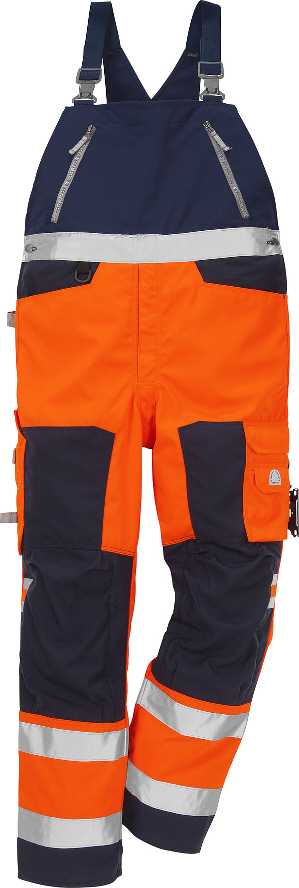 High Vis Latzhose 1015 PLU, warnorange/marine, Gr. C48 