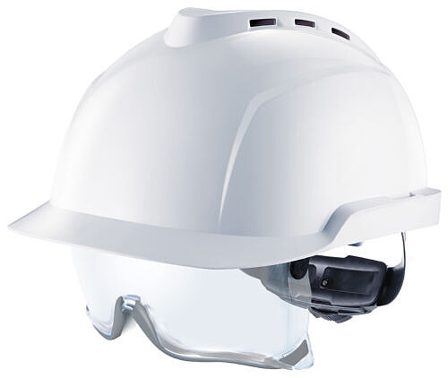 Schutzhelm V-Gard 930 mit integrierter Überbrille, belüftet, weiß 