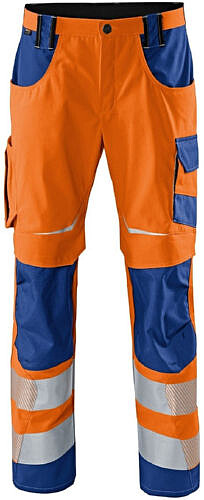 KÜBLER REFLECTIQ Warnschutz-Hose PSA 2, warnorange/kornblumenblau, Gr. 31 