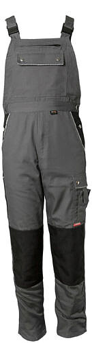 Canvas 320 Latzhose 2133, grau/​schwarz, Gr. 98