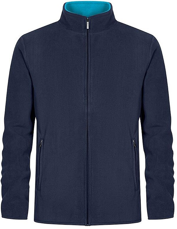 Men’s Double Fleece-​Jacket, navy-​aqua, Gr. XL 
