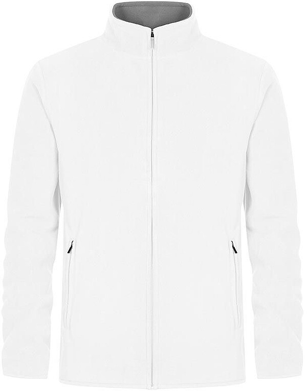 Men’s Double Fleece-​Jacket, white-​light grey, Gr. L