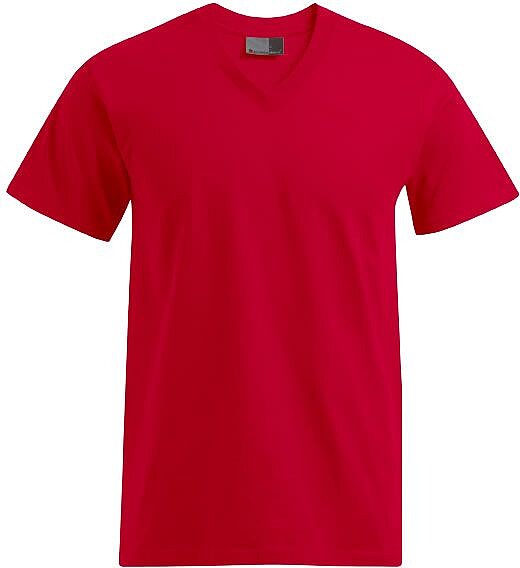Premium V-Neck-T-Shirt, fire red, Gr. L 