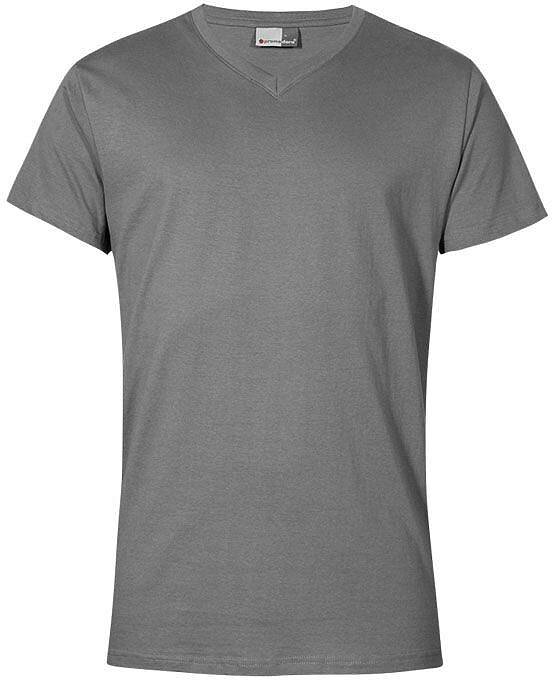 Premium V-Neck-T-Shirt, steel gray, Gr. S 