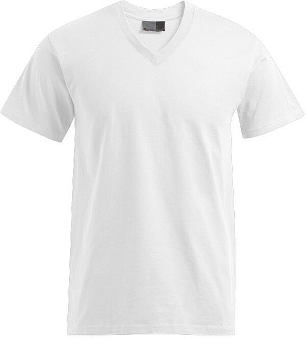 Premium V-Neck-T-Shirt, white, Gr. 2XL 