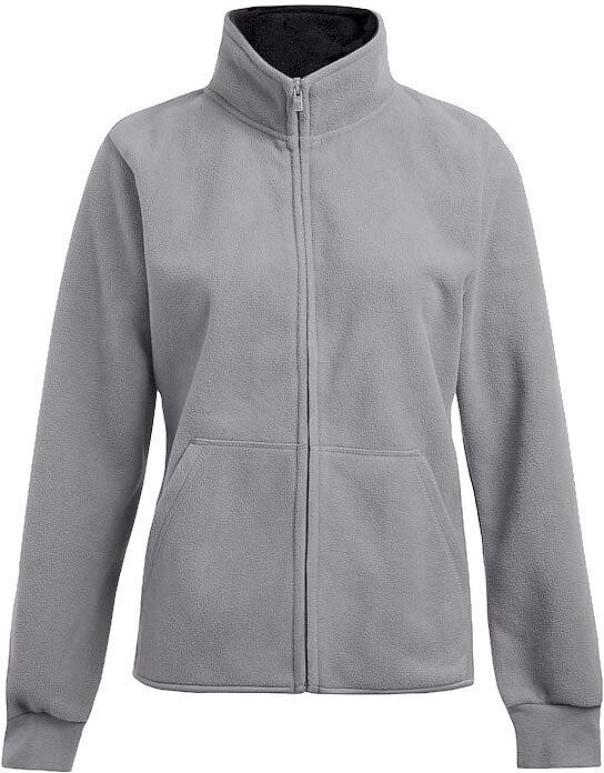 Women’s Double Fleece-Jacket, light grey-black, Gr. 2XL 