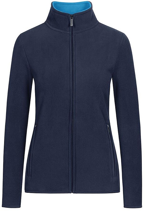 Women’s Double Fleece-Jacket, navy-aqua, Gr. 2XL 