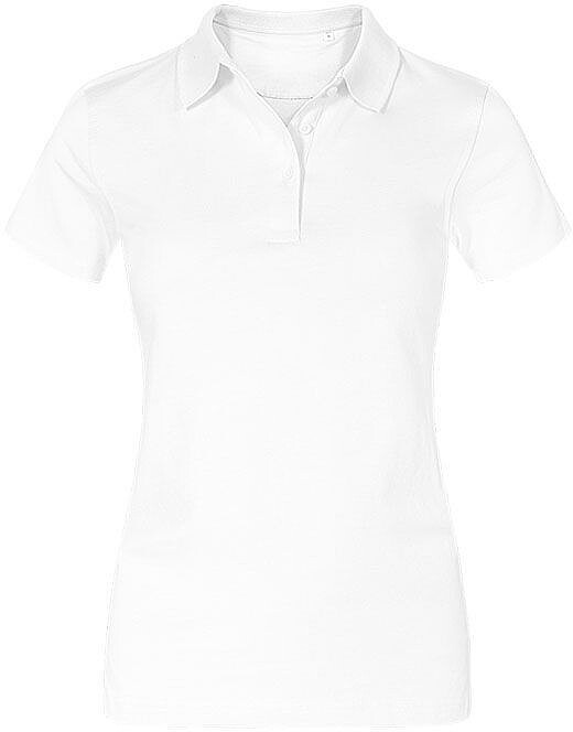 Women’s Jersey Polo-Shirt, white, Gr. M 