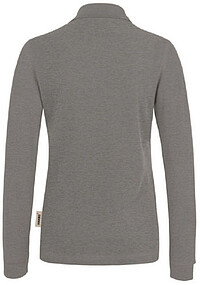 Damen Longsleeve-Poloshirt Mikralinar® 215, grau meliert, Gr. 5XL 