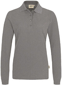 Damen Longsleeve-​Poloshirt Mikralinar® 215, grau meliert, Gr. XS