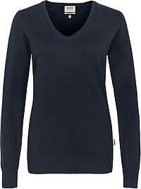 Damen V-​Pullover Premium-​Cotton 133, tinte, Gr. M