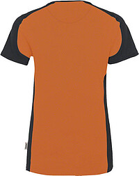 Damen V-Shirt Contrast Mikralinar® 190, orange/anthrazit, Gr. 3XL 