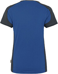 Damen V-Shirt Contrast Mikralinar® 190, royalblau/anthrazit, Gr. 2XL 