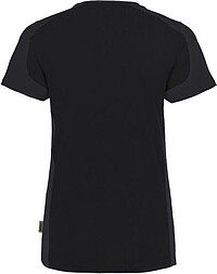 Damen V-Shirt Contrast Mikralinar® 190, schwarz/anthrazit, Gr. M 