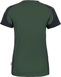 Damen V-Shirt Contrast Mikralinar® 190, tanne/anthrazit, Gr. L 