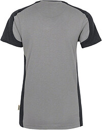 Damen V-Shirt Contrast Mikralinar® 190, titan/anthrazit, Gr. L 