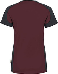 Damen V-Shirt Contrast Mikralinar® 190, weinrot/anthrazit, Gr. M 