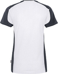 Damen V-Shirt Contrast Mikralinar® 190, weiß/anthrazit, Gr. L 