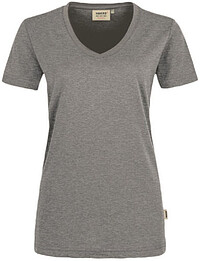 Damen V-​Shirt Mikralinar® 181, grau meliert, Gr. 2XL