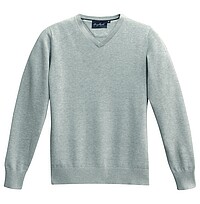 V-​Pullover Premium-​Cotton 143, grau meliert, Gr. 2xL