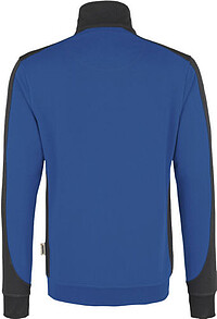 Zip-Sweatshirt Contrast Mikralinar® 476, royalblau/anthrazit, Gr. 3XL 