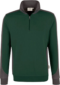 Zip-​Sweatshirt Contrast Mikralinar® 476, tanne/​anthrazit, Gr. XS