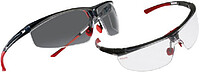 Schutzbrille Adaptec™, breite Größe, PC, klar, HS, rot/schwarz 