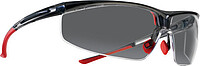 Schutzbrille Adaptec™, normale Größe, PC, grau, HS, rot/​schwarz