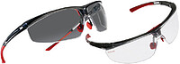 Schutzbrille Adaptec™, normale Größe, PC, klar, HS, rot/schwarz 