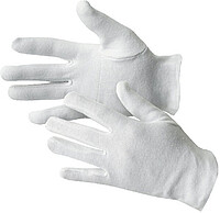 Baumwolltrikot-​Handschuhe schwer, verstärkt, weiß, Gr. 13