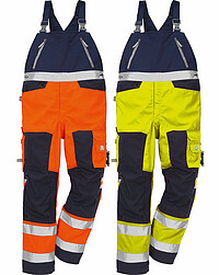 High Vis Latzhose 1015 PLU, warnorange/marine, Gr. C46 