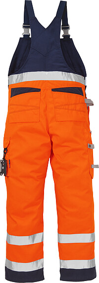 High Vis Latzhose 1015 PLU, warnorange/marine, Gr. C48 