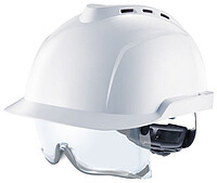 Schutzhelm V-​Gard 930 mit integrierter Überbrille, belüftet, weiß