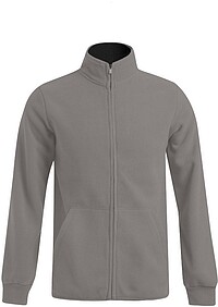 Men’s Double Fleece-​Jacket, light grey-​black, Gr. L