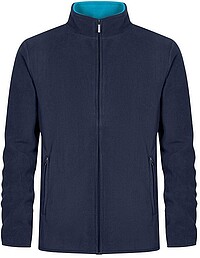 Men’s Double Fleece-​Jacket, navy-​aqua, Gr. L